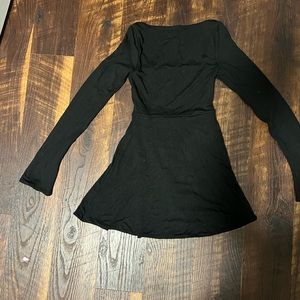 Oh Polly AMRYN Long Sleeve A-Line Mini Dress in Black